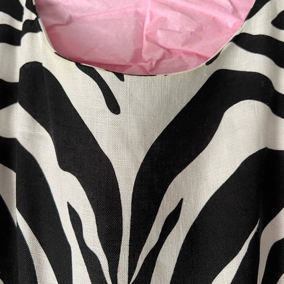 Kate Spade Linen Black & White A-Line Dress Size 12 - Picture 5 of 10